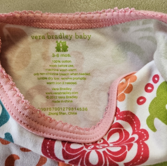 Vera Bradley Baby 3-6M Girls Multicolor Floral Long Sleeve One Piece Outfit - Picture 5 of 6